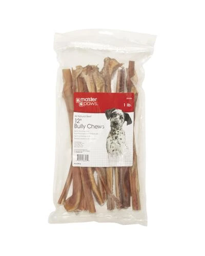 Master Paws 12" Bully Dog Chews - 1 Lb 3 Master Paws 12" Bully Dog Chews - 1 Lb