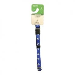 Master Paws® Adjustable Reflective Blue Paw Print Dog Collar - Small