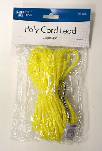 Master Paws® 25' Yellow Poly Cord Dog Lead 3 Master Paws® 25' Yellow Poly Cord Dog Lead