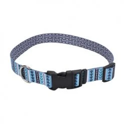 Master Paws® Blue Paw & Bone Adjustable Nylon Dog Collar - Medium