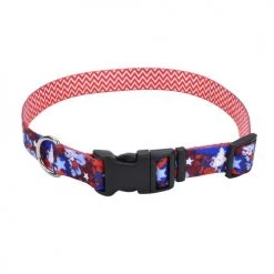 Master Paws® Red & Blue Stars Adjustable Nylon Dog Collar - Small