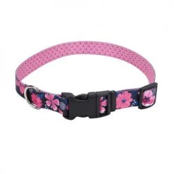 Master Paws® Pink Flower Adjustable Nylon Dog Collar - Small