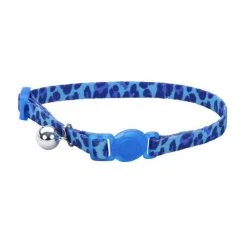 Master Paws® 3/8" Fashion Blue Leopard Print Adjustable Breakaway Cat Collar
