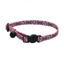 Master Paws® 3/8" Fashion Pink Skull Adjustable Breakaway Cat Collar