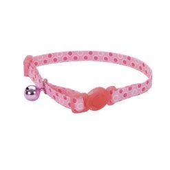 Master Paws® 3/8" Fashion Pink Dot Adjustable Breakaway Cat Collar