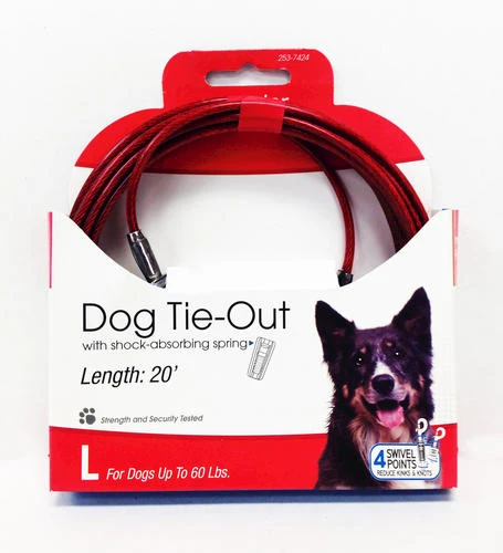 Master Paws® 20' Dog Tie-Out With Spring - Large 3 Master Paws® 20' Dog Tie-Out With Spring - Large