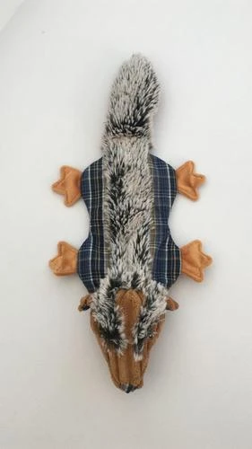 Master Paws® Plaid Raccoon Stuffing-Free Dog Toy - Assorted Colors 3 Master Paws® Plaid Raccoon Stuffing-Free Dog Toy - Assorted Colors