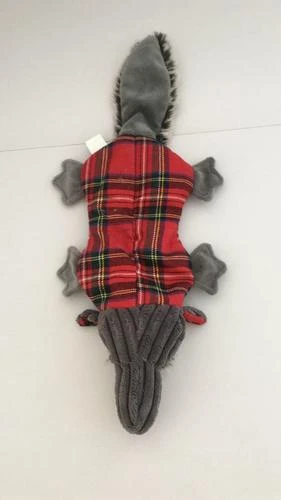 Master Paws® Plaid Raccoon Stuffing-Free Dog Toy - Assorted Colors 4 Master Paws® Plaid Raccoon Stuffing-Free Dog Toy - Assorted Colors - Image 2