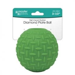 Master Paws® High Impact Rubber Diamond Plate Ball Dog Toy - 3.5" -MASTER PAWS Shop 575505 1